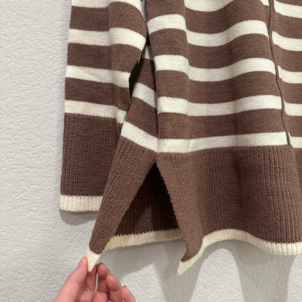 LINE and DOT TURTLENECK PULLOVER SWEATER KNIT STRIPE LONG SLEEVES WARM COZY FALL - Picture 4 of 7